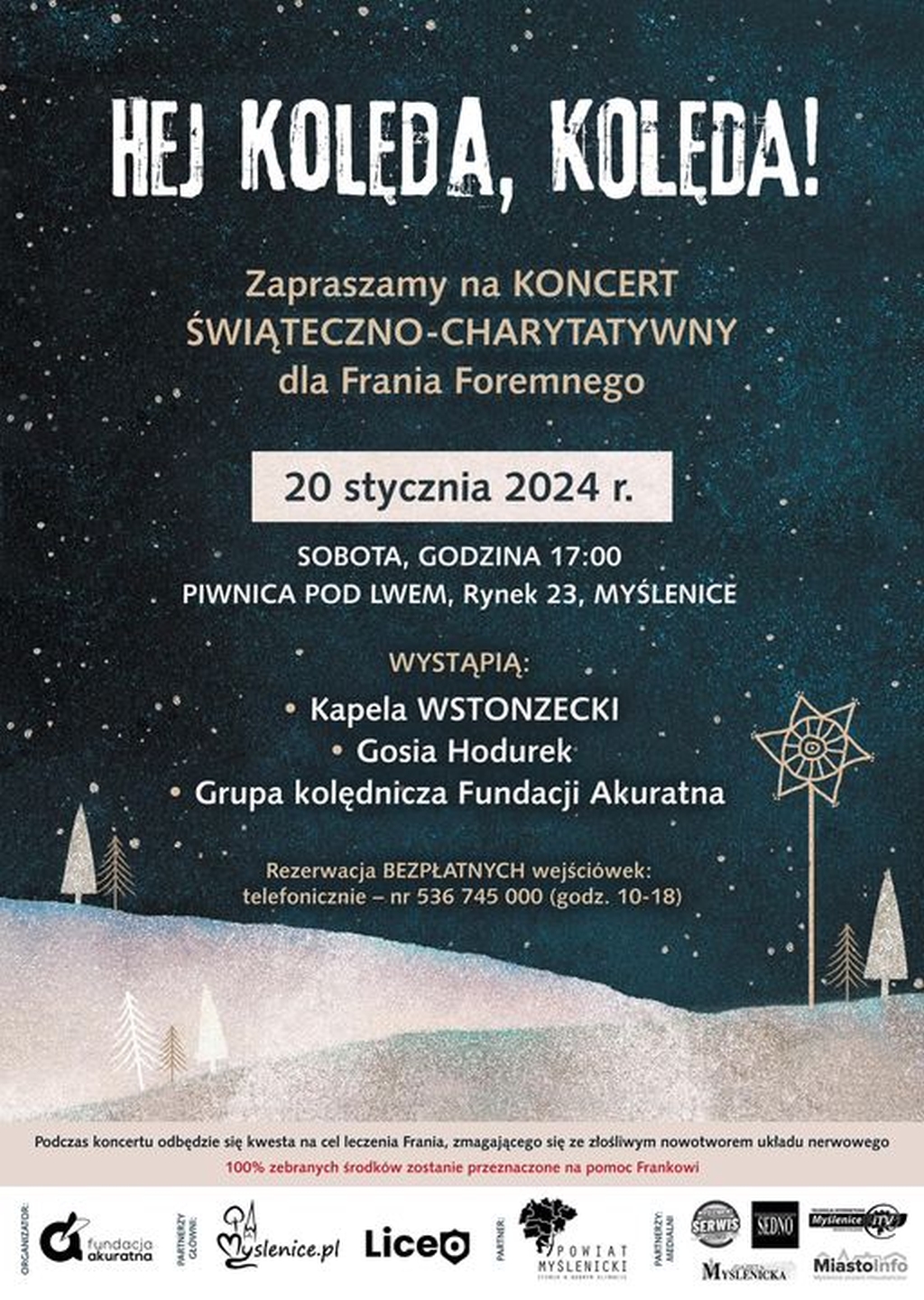 Wyjątkowy świąteczno-charytatywny koncert w Myślenicach!