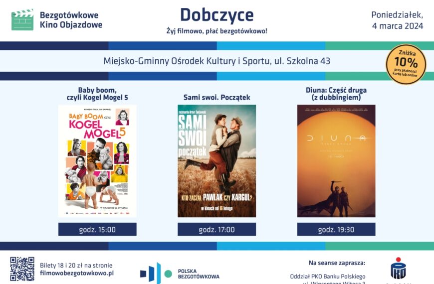 Kino objazdowe bezgotówkowe w Dobczycach