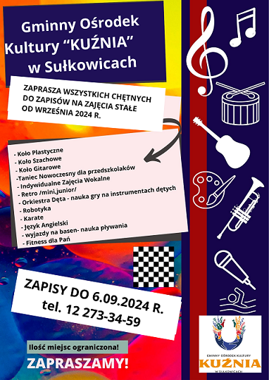 Gminny Ośrodek Kultury „Kuźnia” w Sułkowicach zaprasza