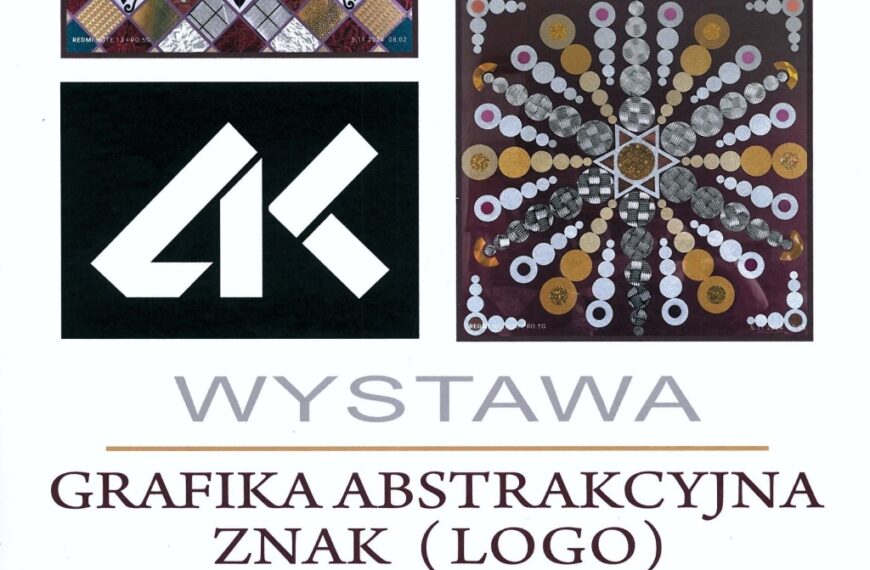 Grafika abstrakcyjna. Znak (logo) – otwarcie wystawy Lucjana Ostrowskiego