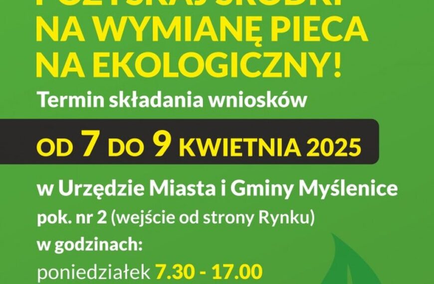 „Myślenicki Program Wymiany Pieców” – nabór wniosków