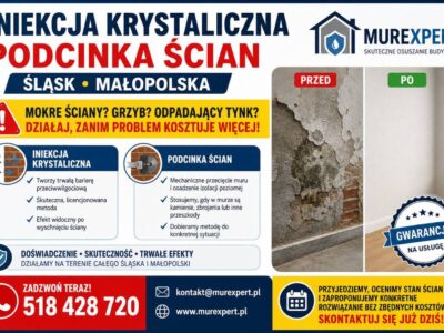Iniekcja krystaliczna, podcinka ścian - Śląsk, Małopolska | MurExpert