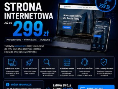 Strona internetowa dla firmy za 299 zł | Wystawiamy faktury